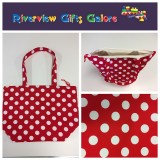 Large Tote Bag With Zip - Red Spot Large Tote Bag With Zip - Red Spot